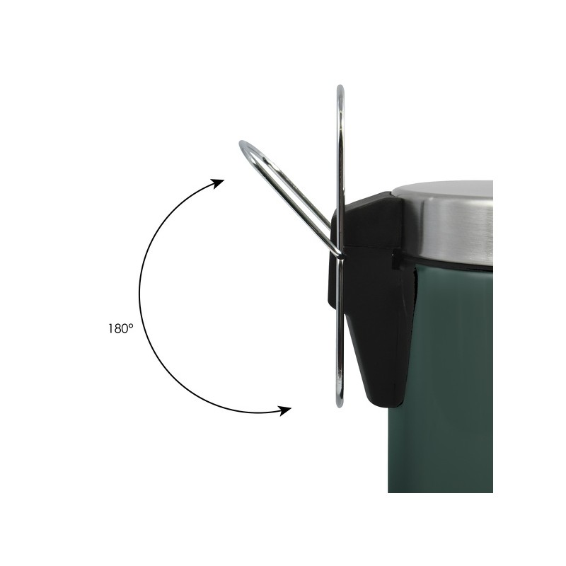 Poubelle à  pédale Inox 3L Vert Foncé MSV