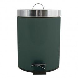 Papelera con pedal de acero inoxidable 3L Verde oscuro MSV