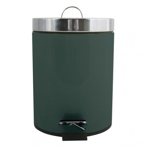 Papelera con pedal de acero inoxidable 3L Verde oscuro MSV