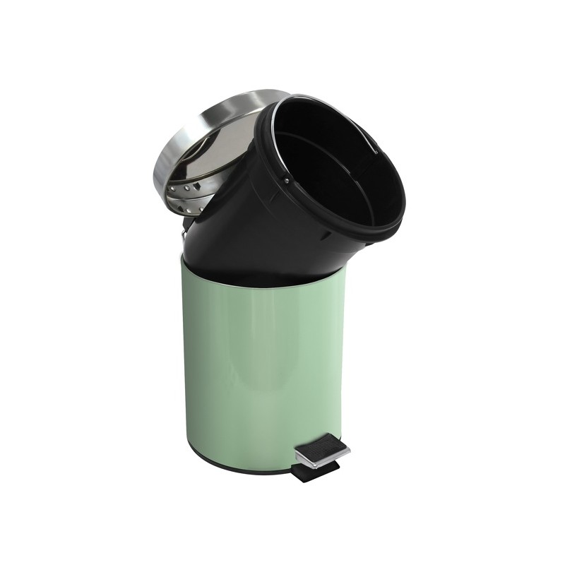 Papelera con pedal acero inoxidable 3L Green Basil MSV