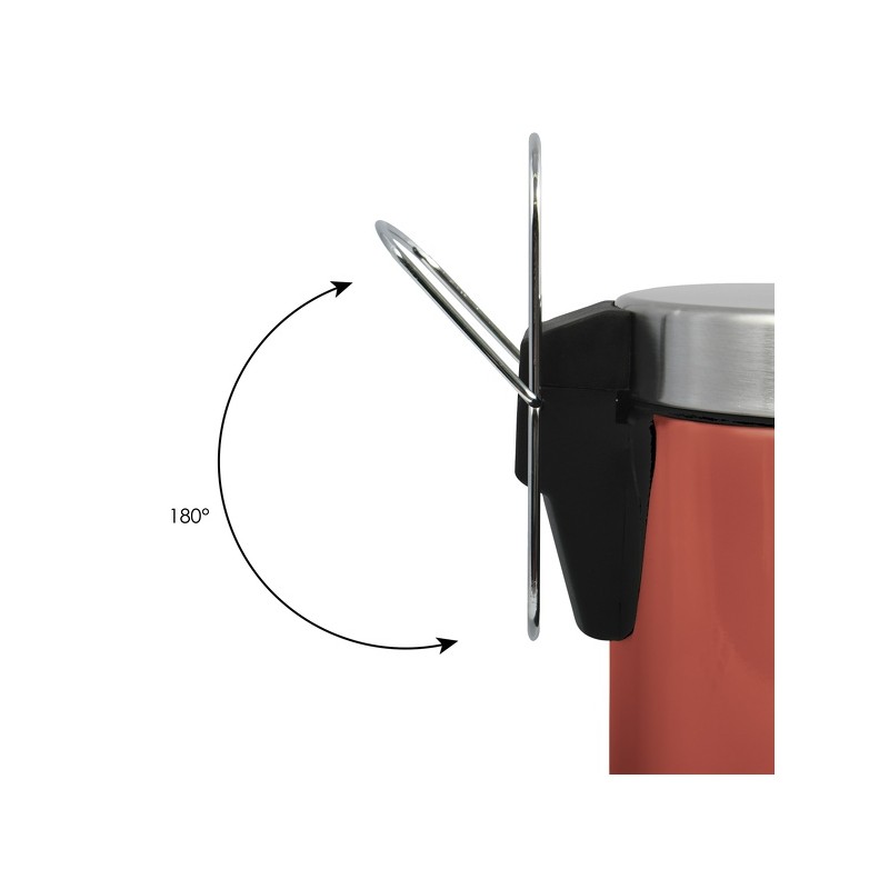 Poubelle à  pédale Inox 3L Terracotta MSV