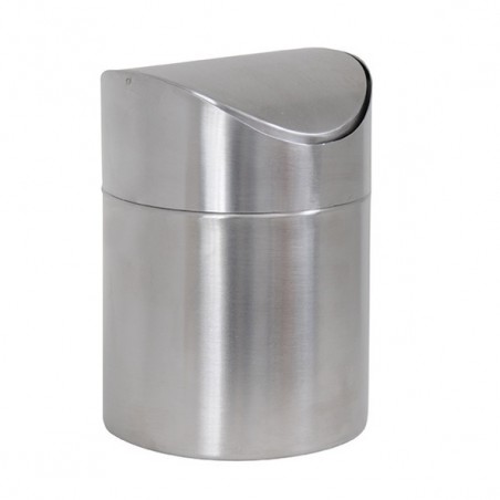 Poubelle à  bascule de table ou cosmétique 1,5L Inox MSV