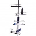 MSV Selbsttragendes Eck-Duschregal Chromstahl Teleskop 145-250cm