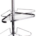 Etagère de douche d'angle auto-portée 145-250cm Acier Chromé telecscopique - sans perçage - 4 tablettes MSV