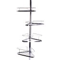 Estante de ducha de esquina autoportante telescópico de acero cromado 145-250 cm - sin taladrar - 4 estantes MSV