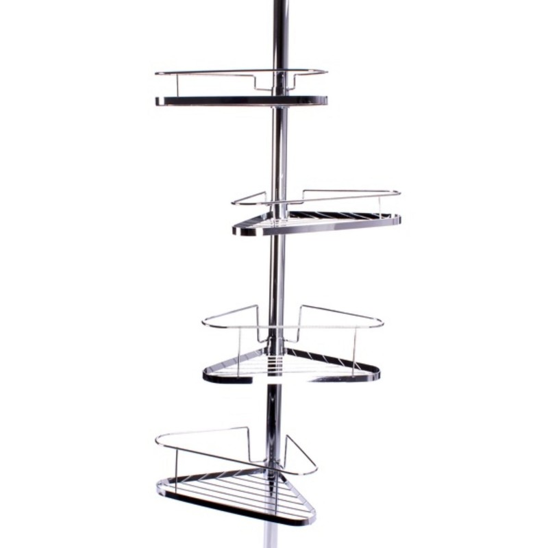 MSV Selbsttragendes Eck-Duschregal Chromstahl Teleskop 145-250cm