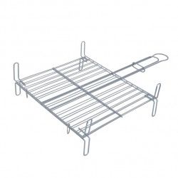 MSV Rechteckiger Grill mit Beinen 30x35cm Chromstahl