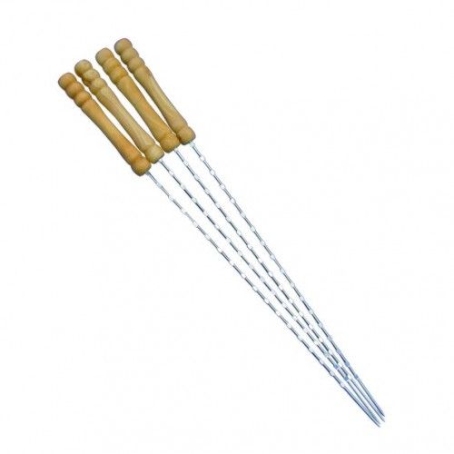 MSV 4 Chrome skewers wooden handle