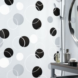 Tenda da doccia PEVA BUBBLE 180x200cm Nero e Grigio Spirella
