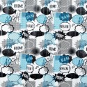 Cortina de ducha PEVA WOW 180x200cm Azul y Negro Spirella
