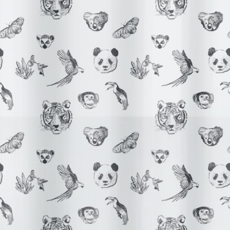 Cortina de ducha PEVA KUAPA 180x200cm  Estampado Animal Spirella