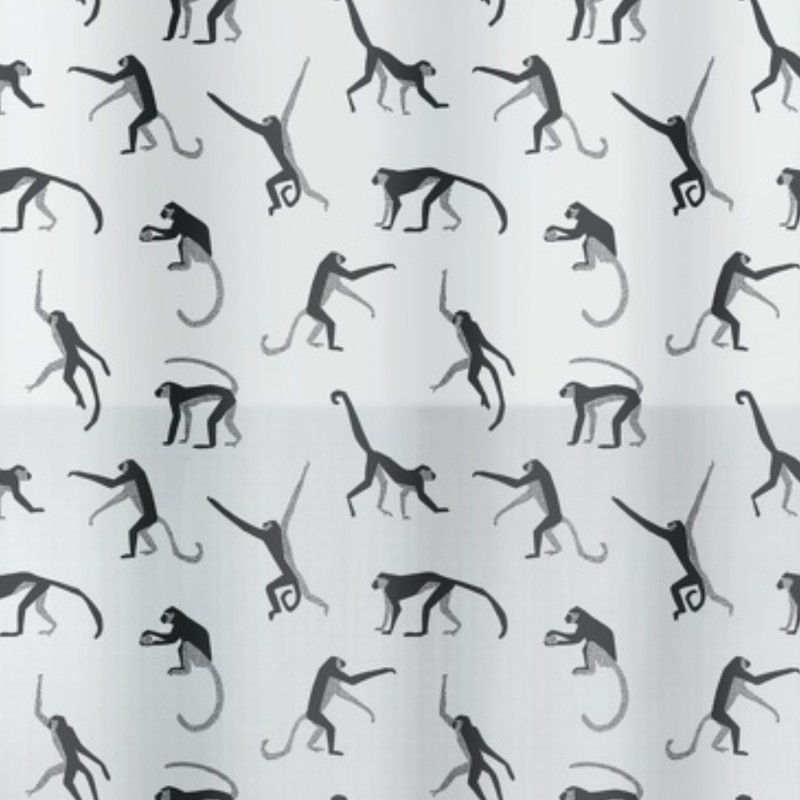 Cortina de ducha PEVA MONKEY 180x200cm Patrón de mono Spirella