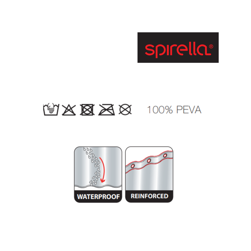 Tenda da doccia PEVA SHORE 180x200cm Argento Spirella