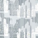 Cortina de ducha PEVA SKYLINE 180x200cm Plata Spirella