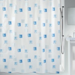 Polyester Shower curtain MILANO 240x180cm Sky Blue & White Spirella pearl effect