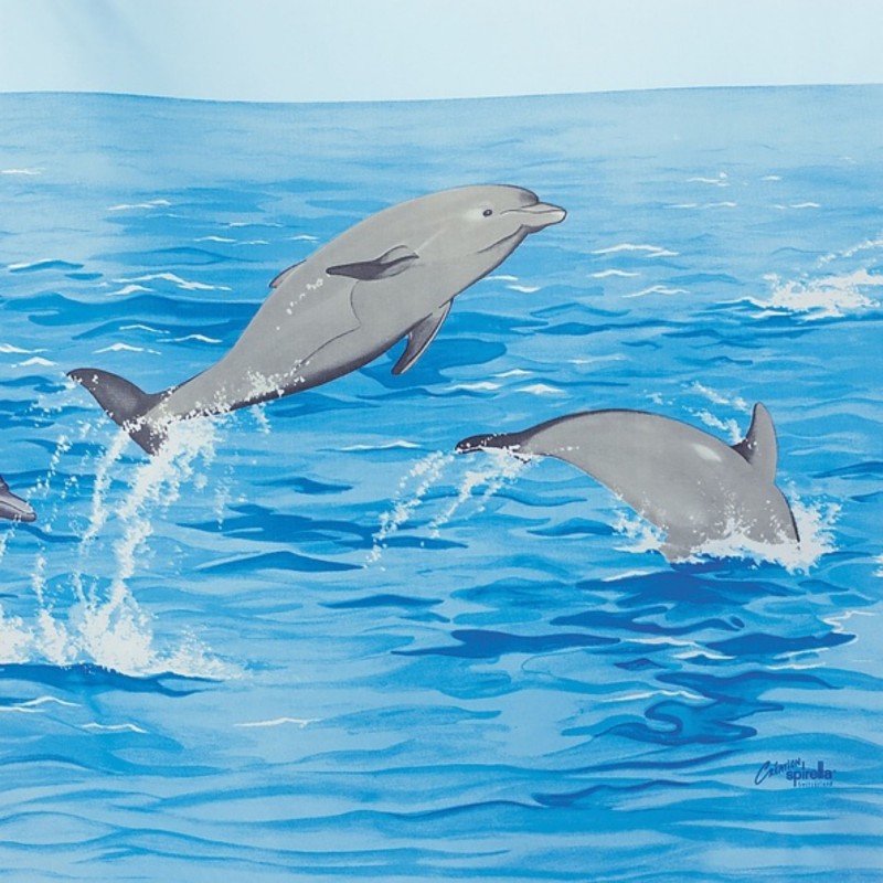 Polyester Shower curtain NEMO 180x200cm Blue dolphin pattern Spirella