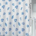 Cortina de ducha Poliéster CONCHA 120x200cm Azul y Blanco Spirella