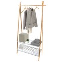 Bamboo clothes rack with two shelves MIA Wood & White MSV