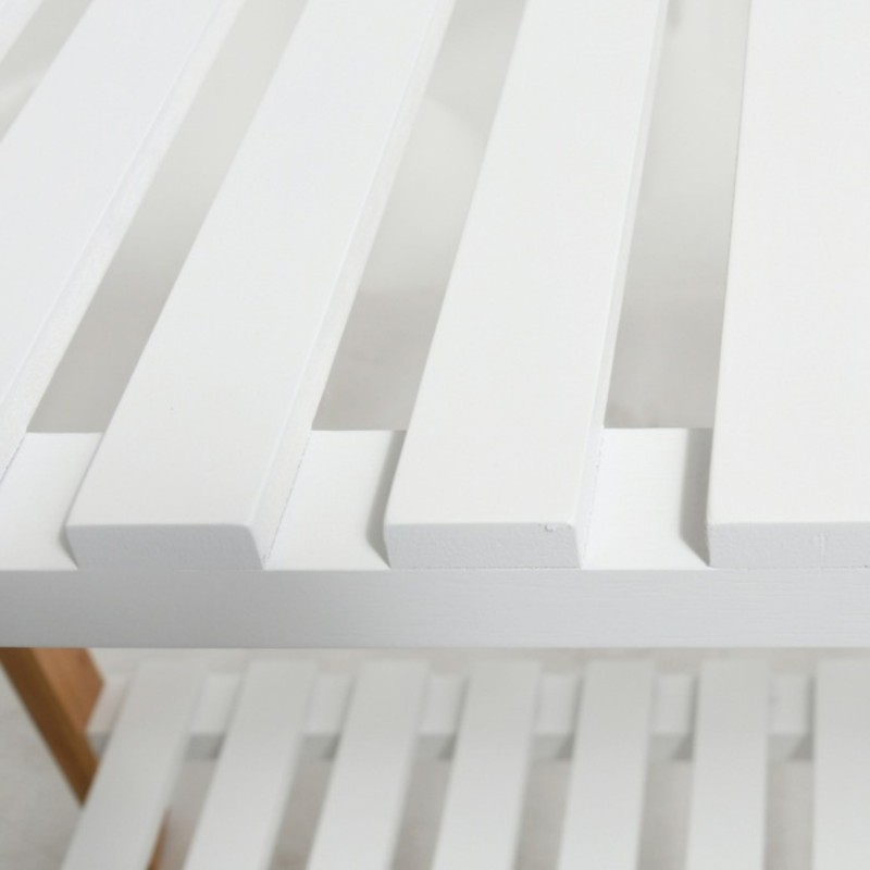 Bamboo clothes rack with two shelves MIA Wood & White MSV
