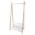 Bamboo clothes rack with two shelves MIA Wood & White MSV