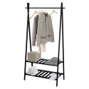 Bamboo clothes rack with two shelves MIA Black MSV