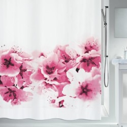 Cortina de ducha de poliéster AMANDA 180x200cm Flor rosa Spirella