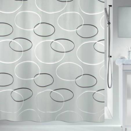 Polyester Shower curtain ANELLO 180x200cm Gray Spirella