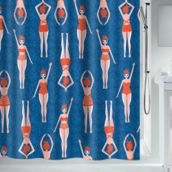 Cortina de ducha Poliéster BAÑOS 180x200cm  Azul Spirella
