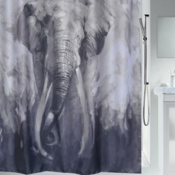 Cortina de ducha Poliéster ELEFANTE 180x200cm Azul Gris Spirella