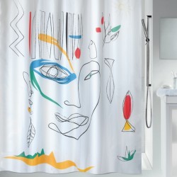 Polyester Shower curtain FACES  180x200cm Multicolor Spirella