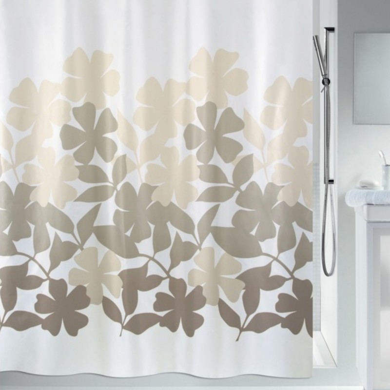 Spirella Duschvorhang Polyester FLEURY 180x180cm Taupe & Beige