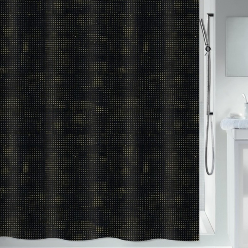 spirella Rideau de douche Polyester GEORGES 180x180cm Noir & Or Spirella