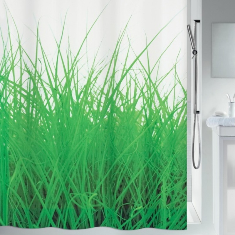 GRASS Cortina de ducha de poliéster 180x200 cm  verde Spirella