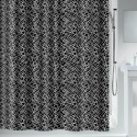 Polyester Shower curtain LINES 180x180cm Black & White Spirella
