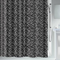 Cortina de ducha Poliéster LINES 240x180cm Blanco y Negro Spirella