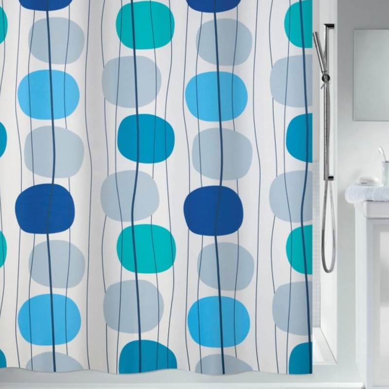 Polyester Shower curtain MOBILE 180x200cm Spirella Blue