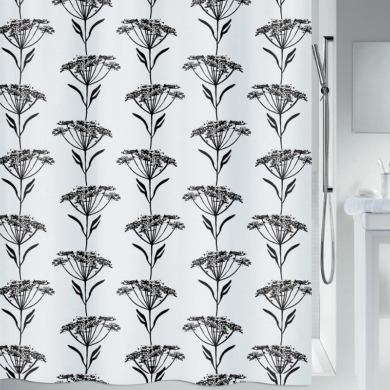 Spirella Duschvorhang NATURESIGN Polyester 180x200cm Schwarz