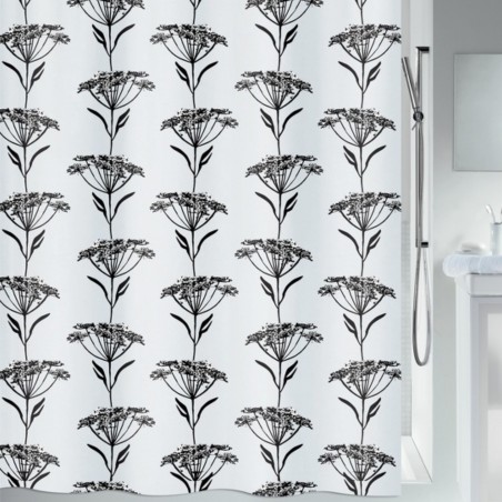 Tenda da doccia in poliestere NATURESIGN 180x200cm Spirella bianca e nera