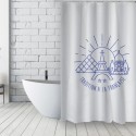Tenda da doccia in poliestere francese 180x200cm TRADITION Blu e bianco MSV