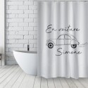 MSV Duschvorhang French Polyester 180x200cm DEUDEUCHE Schwarz & Weiß
