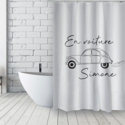 MSV Shower curtain French Polyester 180x200cm DEUDEUCHE Black & White