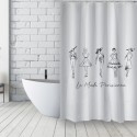 MSV Duschvorhang French Polyester 180x200cm DEMOISELLES Schwarz & Weiß