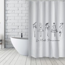 MSV Shower curtain French Polyester 180x200cm DEMOISELLES Black & White
