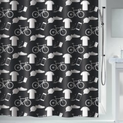 Cortina de ducha Polyesrer PATCHWORK 180x200cm Blanco y Negro Spirella