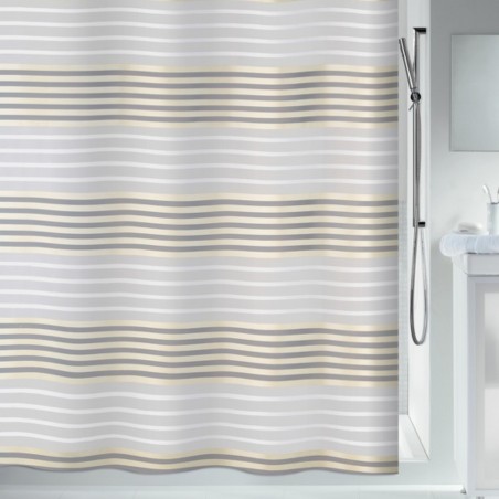 Cortina de ducha Poliéster VERSILIA 180x180cm Beige efecto metalizado Spirella