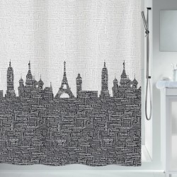 Cortina de ducha URBANA de poliéster 180x180 cm negra y gris Spirella