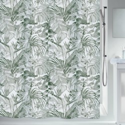 Cortina de ducha Poliéster TROPIC 180x200cm  verde y blanco Spirella