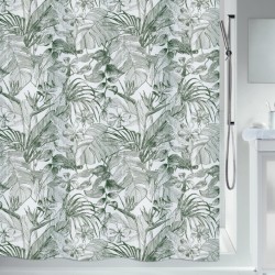 Spirella Rideau de douche Polyester TROPIC 180x200cm Vert & Blanc