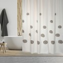 Cortina de ducha Algodón y Poliéster TRIBAL 180x200cm CALIDAD PREMIUM Beige y Marrón - Anillas incluidas MSV