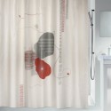 Spirella Duschvorhang Polyester TEIVA 180x200cm Terrakotta & Ecru